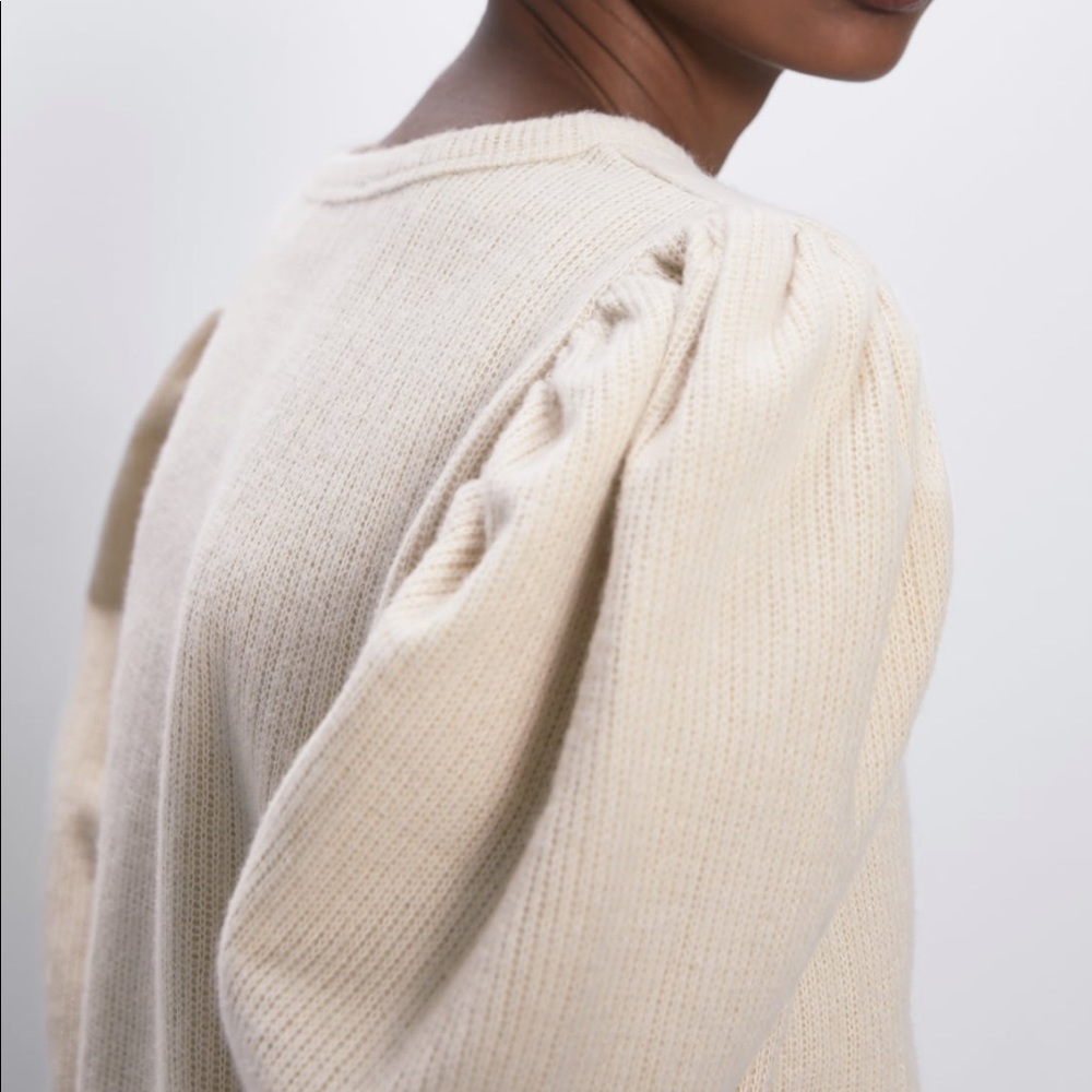 ZARA SOFT TOUCH BALLOON SLEEVE SWEATER - Picture 8 of 12
